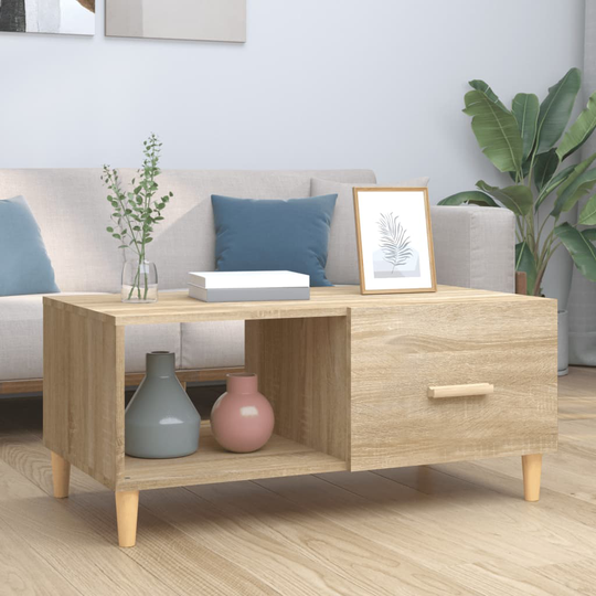 vidaXL Sohvapöytä Sonoma-tammi 89,5x50x40 cm tekninen puu