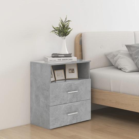 vidaXL Yöpöydät 2 kpl betoninharmaa 50x32x60 cm