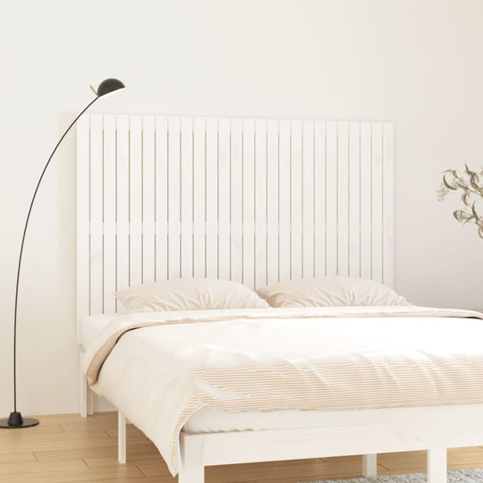 vidaXL Sängynpääty seinälle valkoinen 166x3x110 cm täysi mänty