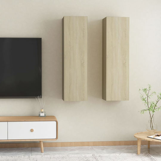 vidaXL TV-tasot 2 kpl Sonoma-tammi 30,5x30x110 cm lastulevy