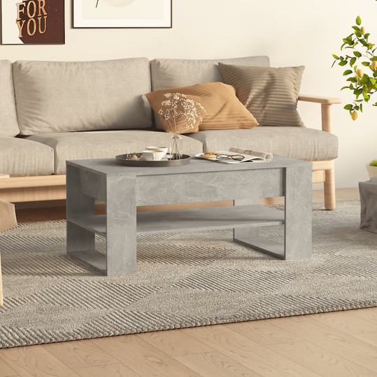 vidaXL Sohvapöytä betoninharmaa 102x55x45 cm tekninen puu