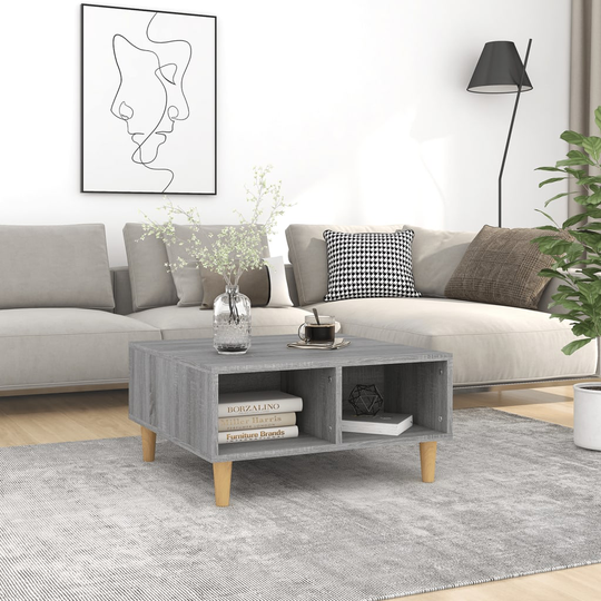 vidaXL Sohvapöytä harmaa Sonoma 60x60x30 cm lastulevy