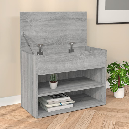 vidaXL Kenkäpenkki harmaa Sonoma 60x30x45 cm tekninen puu