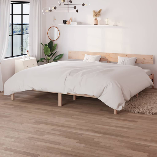 vidaXL Sängynrunko täysi mänty 180x200 cm UK Super King