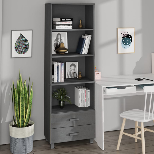 vidaXL Kaappi HAMAR tummanharmaa 60x35x180 cm täysi mänty