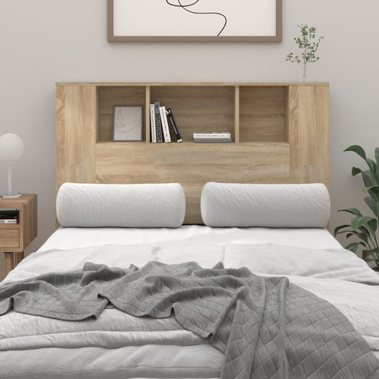 vidaXL Sängynpääty säilytystilalla Sonoma-tammi 120x18,5x104,5 cm