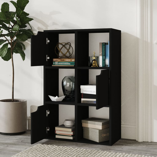 vidaXL Kirjahylly musta 60x27,5x88 cm lastulevy