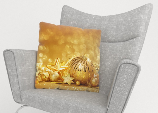 Koristetyynyliina Golden Christmas Toys 45x45 cm