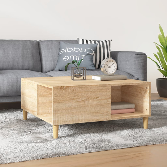 vidaXL Sohvapöytä Sonoma-tammi 80x80x36,5 cm tekninen puu