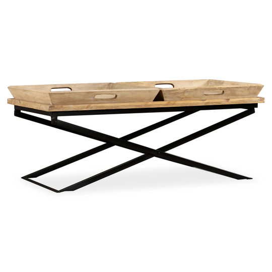 vidaXL Sohvapöytä kiinteä mangopuu 110x55x42 cm