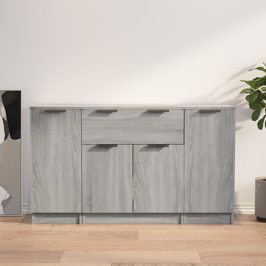 vidaXL Senkit 3 kpl harmaa Sonoma tekninen puu