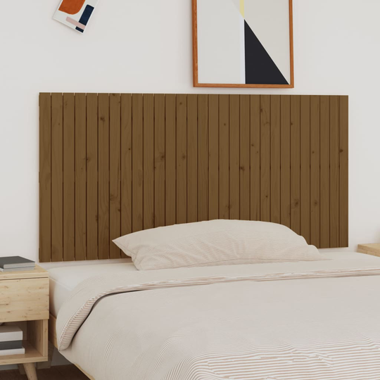 vidaXL Sängynpääty seinälle hunajanruskea 185x3x90 cm täysi mänty