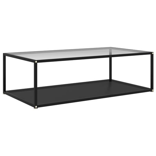 vidaXL Sohvapöytä läpinäkyvä ja musta 120x60x35 cm karkaistu lasi