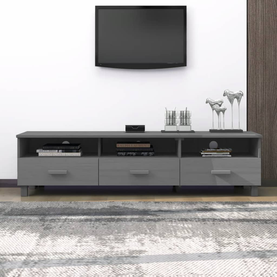 vidaXL TV-taso HAMAR tummanharmaa 158x40x40 cm täysi mänty