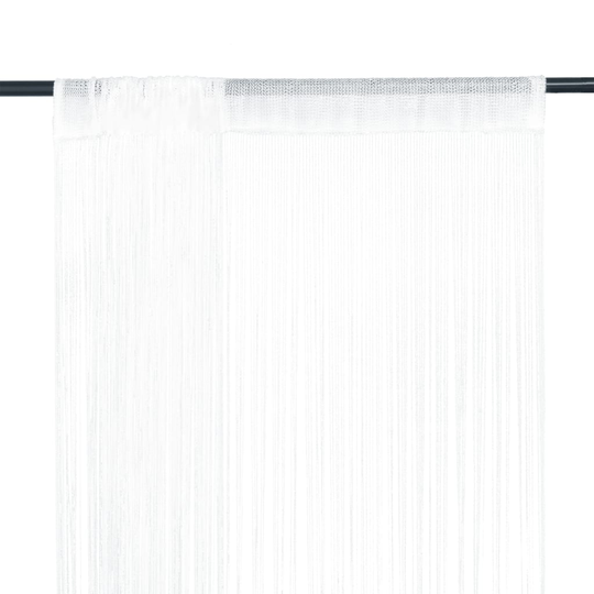 vidaXL String-verhot 2 kpl 100x250 cm Valkoinen