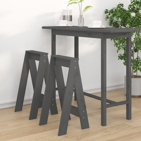 vidaXL Jakkarat 2 kpl harmaa 40x40x75 cm täysi mänty