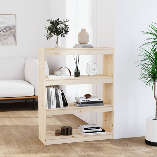 vidaXL Kirjahylly/tilanjakaja 80x30x103,5 cm täysi mänty