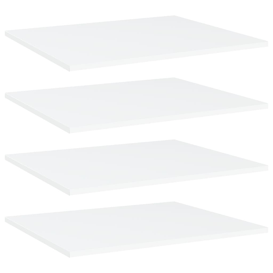 vidaXL Kirjahyllytasot 4 kpl valkoinen 60x50x1,5 cm lastulevy