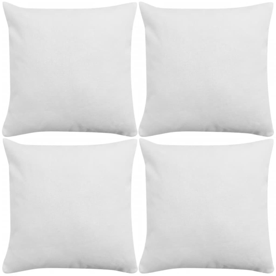 vidaXL Tyynynpäällinen Pellavatyylinen Valkoinen 4kpl 40x40 cm