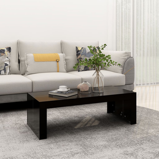 vidaXL Sohvapöytä musta 110x50x35 cm lastulevy