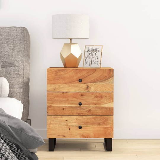 vidaXL Yöpöytä 50x33x62 cm täysi akasiapuu ja tekninen puu