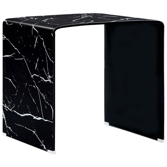 vidaXL Sohvapöytä musta marmori 50x50x45 cm karkaistu lasi