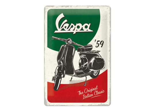 Retro metallitaulu Vespa The Original Italian Classic 20x30 cm