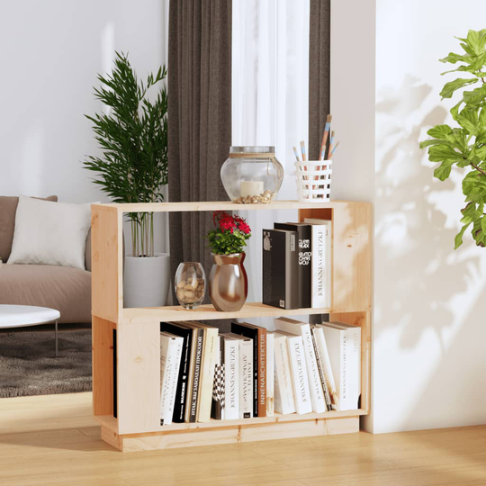 vidaXL Kirjahylly/tilanjakaja 80x25x70 cm täysi mänty