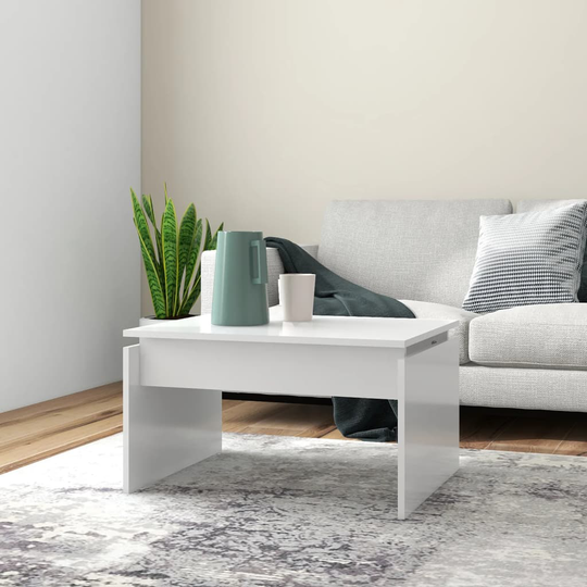 vidaXL Sohvapöytä valkoinen 68x50x38 cm lastulevy