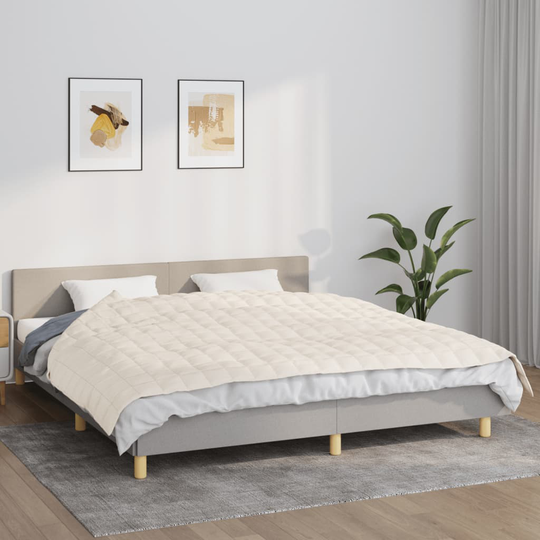 vidaXL Painopeitto vaalea kerma 155x220 cm 7 kg kangas