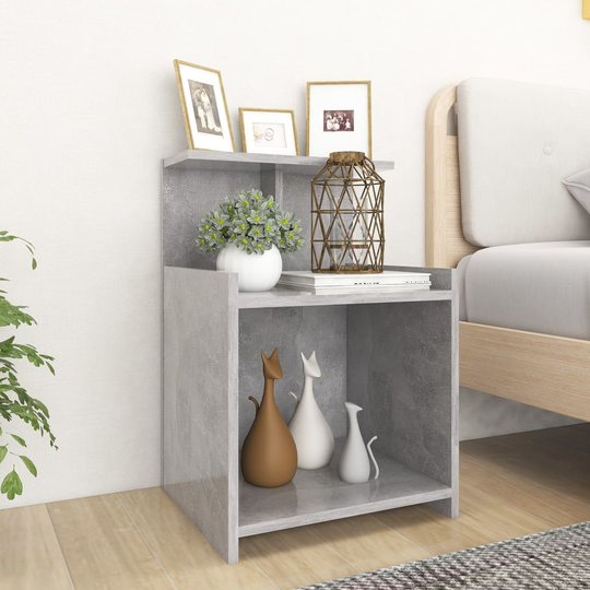 vidaXL Yöpöytä betoninharmaa 40x35x60 cm lastulevy