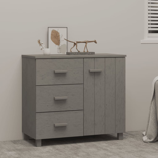 vidaXL Kaappi HAMAR vaaleanharmaa 90x40x80 cm täysi mänty