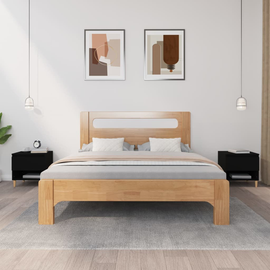 vidaXL Yöpöydät 2 kpl musta 50x46x50 cm tekninen puu
