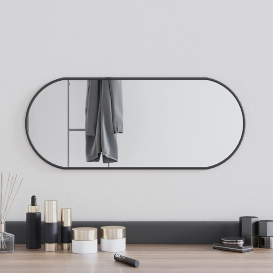vidaXL Seinäpeili musta 60x25 cm ovaali