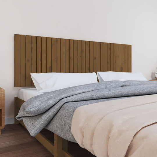 vidaXL Sängynpääty seinälle hunajanruskea 185x3x60 cm täysi mänty