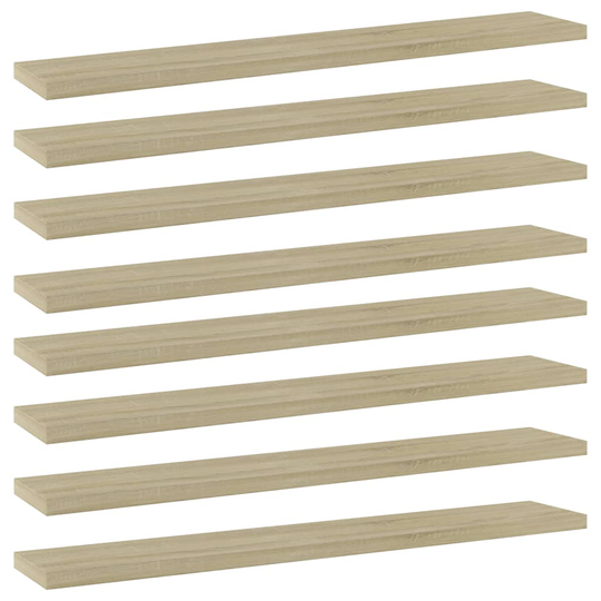 vidaXL Kirjahyllytasot 8 kpl Sonoma-tammi 60x10x1,5 cm lastulevy