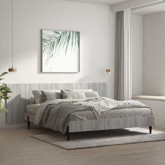 vidaXL Sängynpääty seinälle harmaa Sonoma 240x1,5x80 cm tekninen puu