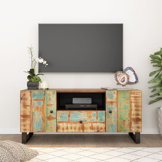 vidaXL TV-taso 105x33,5x46 cm kierrätetty täyspuu ja tekninen puu