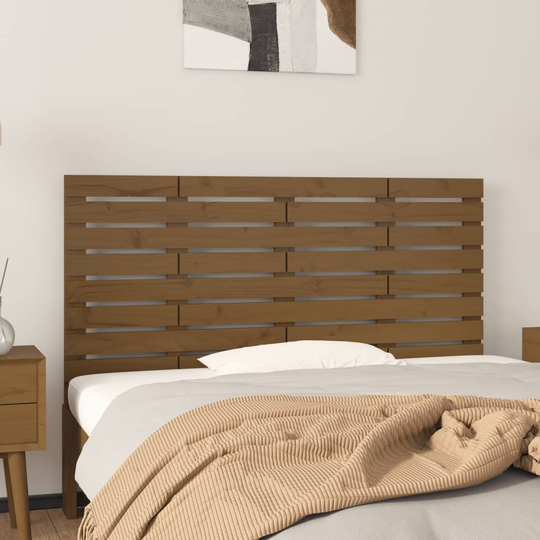 vidaXL Sängynpääty seinälle hunajanruskea 141x3x63 cm täysi mänty