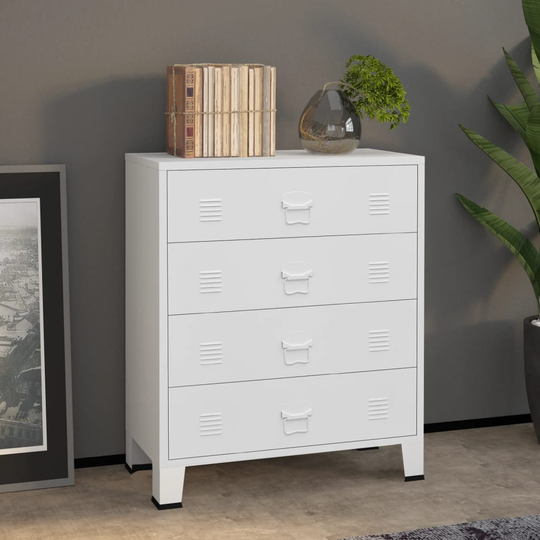 vidaXL Teollisuuslipasto valkoinen 78x40x93 cm metalli