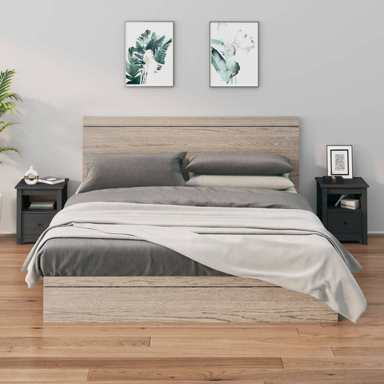 vidaXL Yöpöydät 2 kpl harmaa 40x35x49 cm täysi mänty