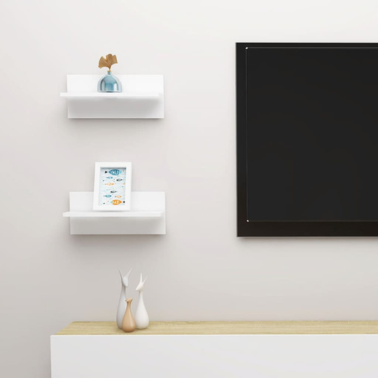 vidaXL Seinähyllyt 2 kpl valkoinen 40x11,5x18 cm lastulevy