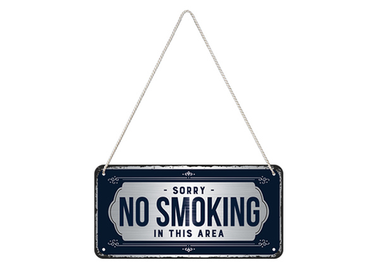 Retro metallitaulu Sorry, No Smoking! 10x20 cm