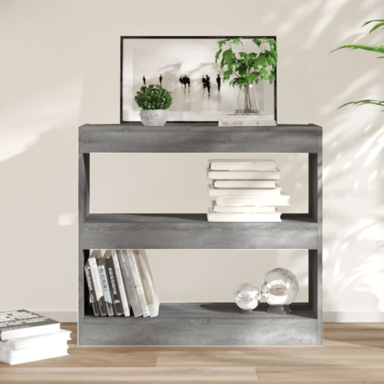 vidaXL Kirjahylly/tilanjakaja harmaa Sonoma 80x30x72 cm