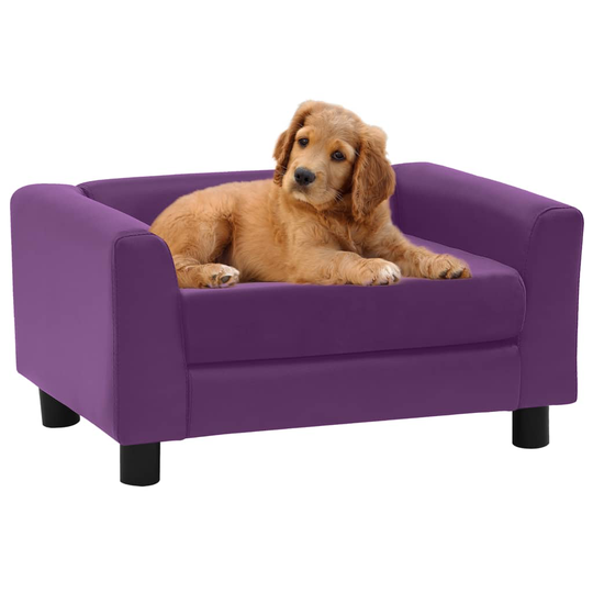 vidaXL Koiran sohva viininpunainen 60x43x30 cm plyysi ja keinonahka