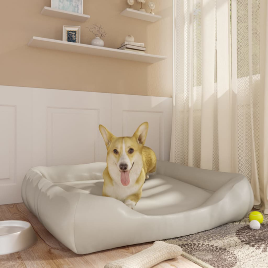 vidaXL Koiran peti beige 80x68x23 cm keinonahka