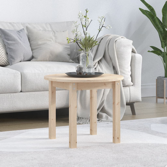 vidaXL Sohvapöytä Ø 55x45 cm täysi mänty