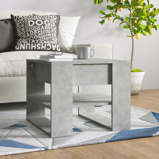 vidaXL Sohvapöytä betoninharmaa 55,5x55x45 cm tekninen puu