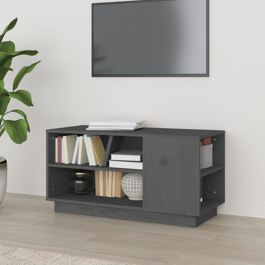 vidaXL TV-taso harmaa 80x35x40,5 cm täysi mänty