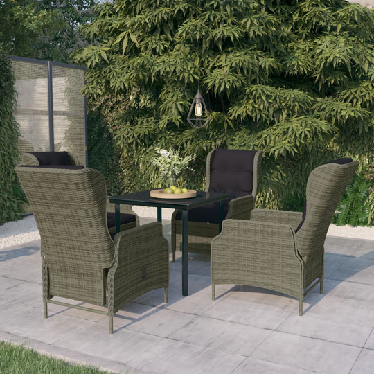 vidaXL 5-osainen ulkoruokailuryhmä ruskea